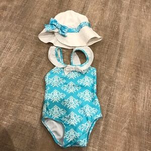 Janie and jack swimsuit and sun hat set